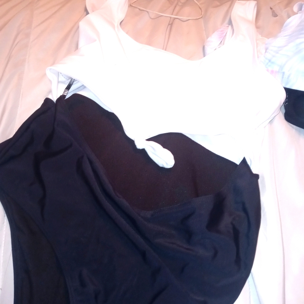 High waisted one piece bathing suit size large